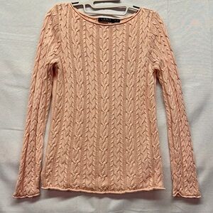 Ralph Lauren Soft Pink Knit Sweater size medium 100% cotton